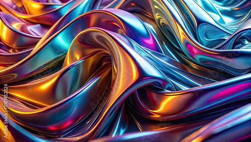 Liquid Chrome Texture with Flowing Metallic Hues for Surreal Photography and Contemporary Design Backgrounds