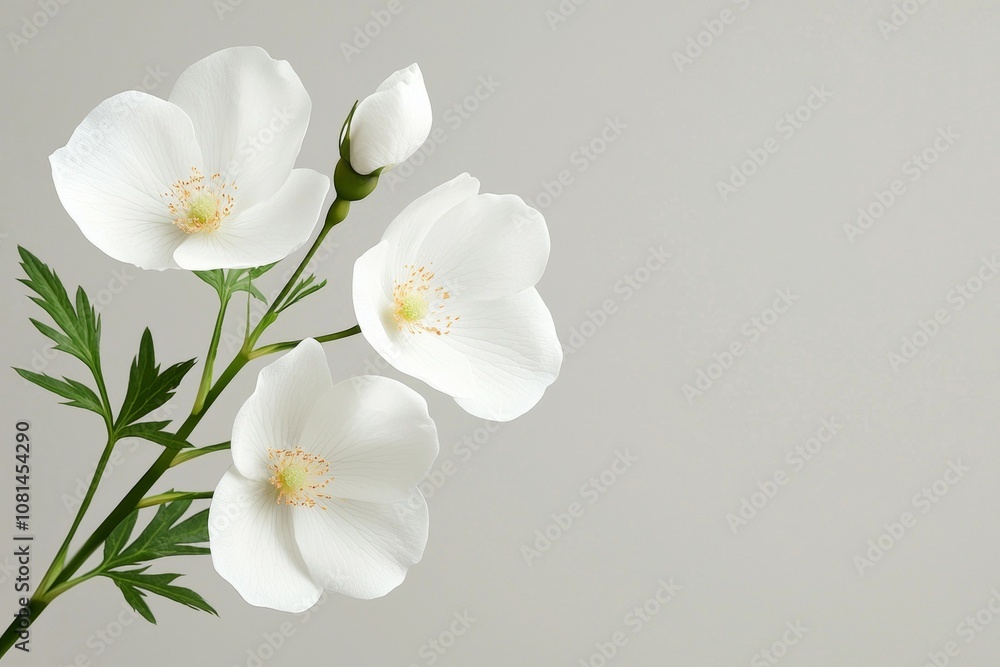 Obraz premium A white flower with a green stem