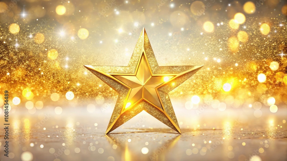 Stunning Golden Star Icon with Sparkling Effects on a Bright White Background for Modern Design and Creative Projects Stunning Golden Star Icon with Sparkling Effects on a Bright White Background for Modern Design and Creative Projects