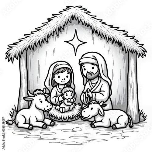  Simple Nativity Scene with Holy Family Animals