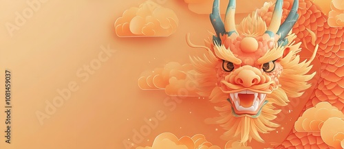 A light orange background with an illustration of a dragon