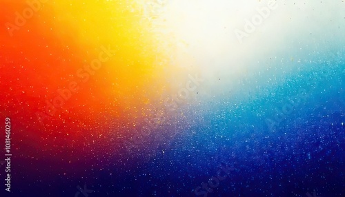 Grainy, orange, blue, yellow, and white noise texture background with gradients of abstract colors