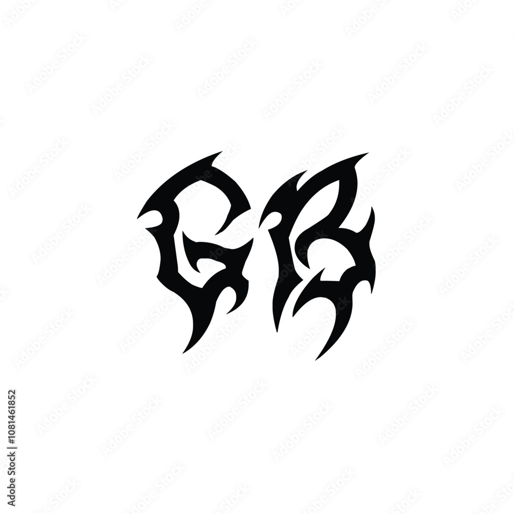 Obraz premium GB monogram logo design letter text name symbol monochrome logotype alphabet character simple logo