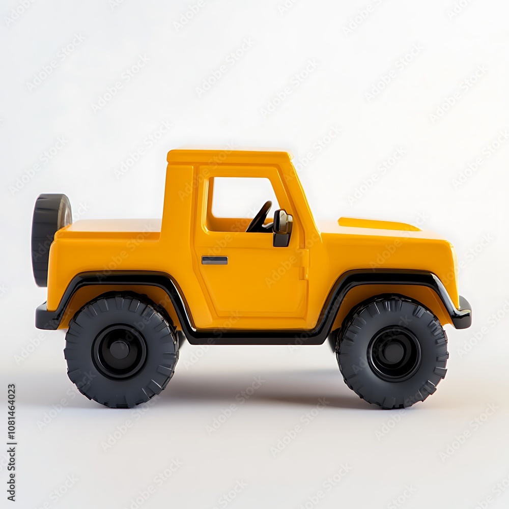 Fototapeta premium Car toy isolated on a white background, close up