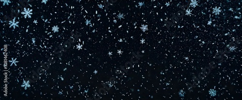 A seamless winter pattern featuring blue snowflakes and icy crystal designs for holiday decoration and celebration