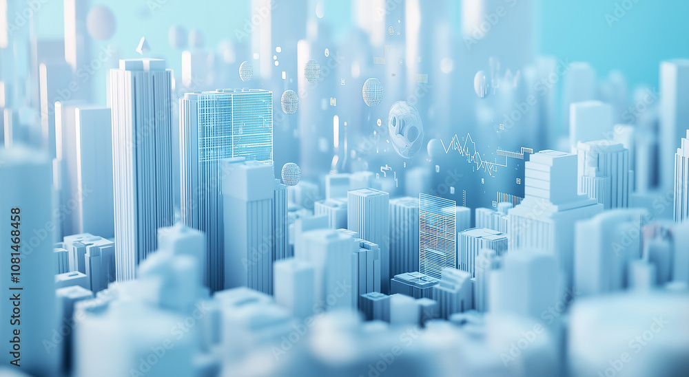 Blue Imagination of the Future City Blue Imagination of the Future City