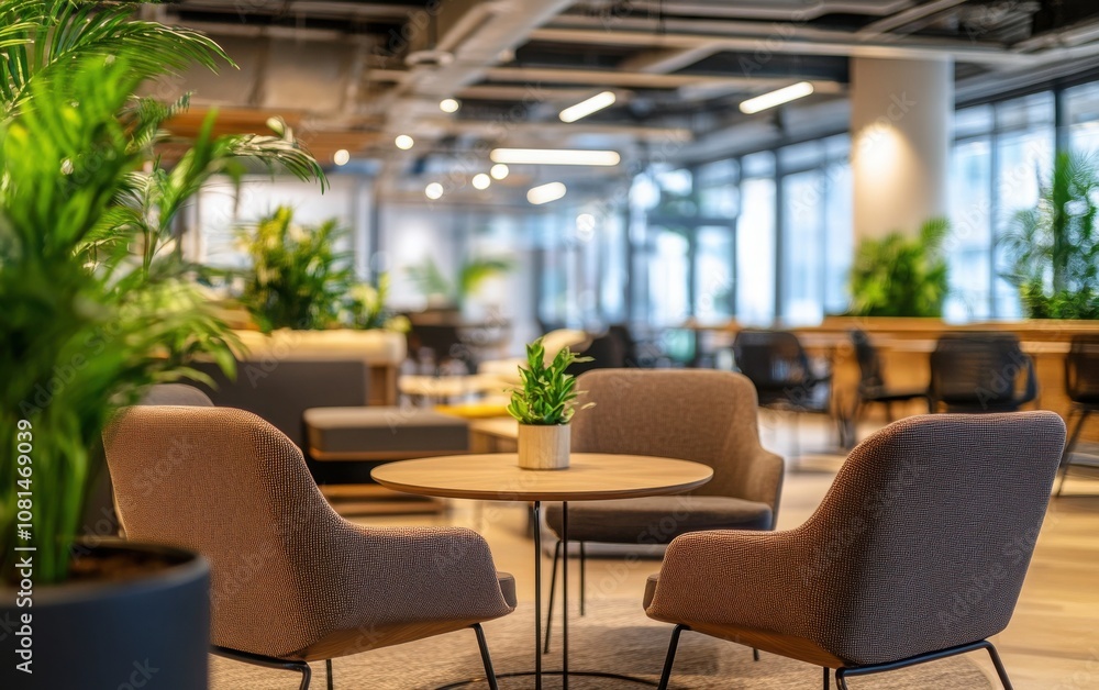 A high-quality image showing a blurred interior of a modern office or coffee shop, with stylish seating and tables perfect for business or social settings. A high-quality image showing a blurred interior of a modern office or coffee shop, with stylish seating and tables perfect for business or social settings.