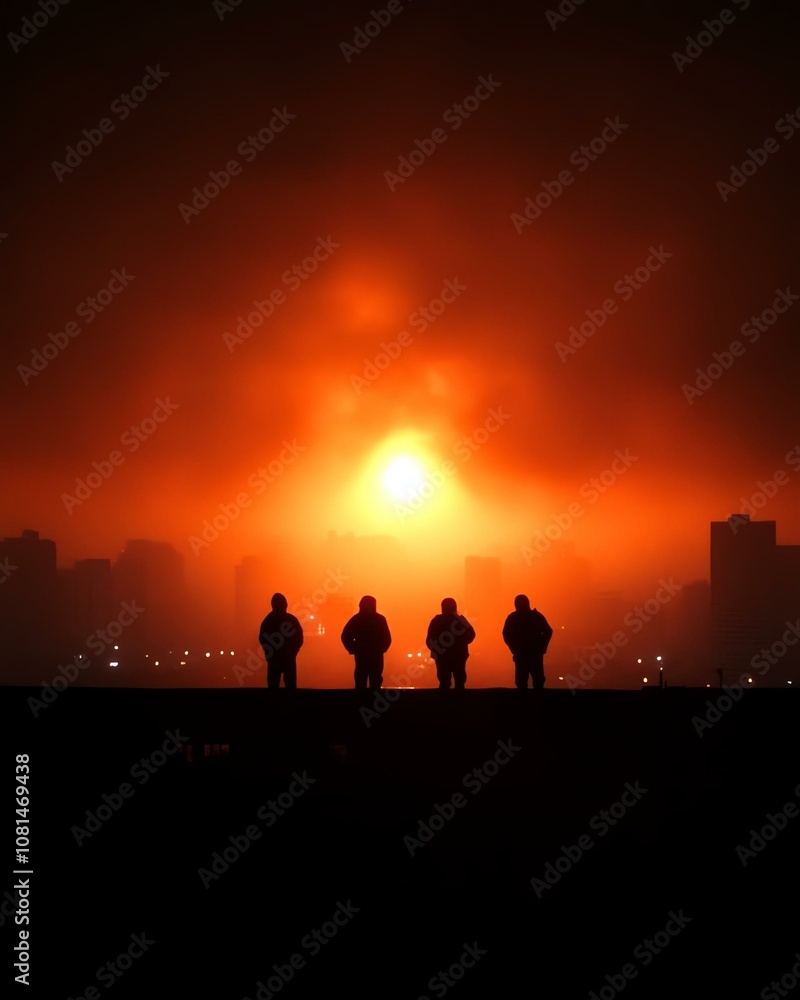 Fototapeta premium Silhouettes against a stunning sunset