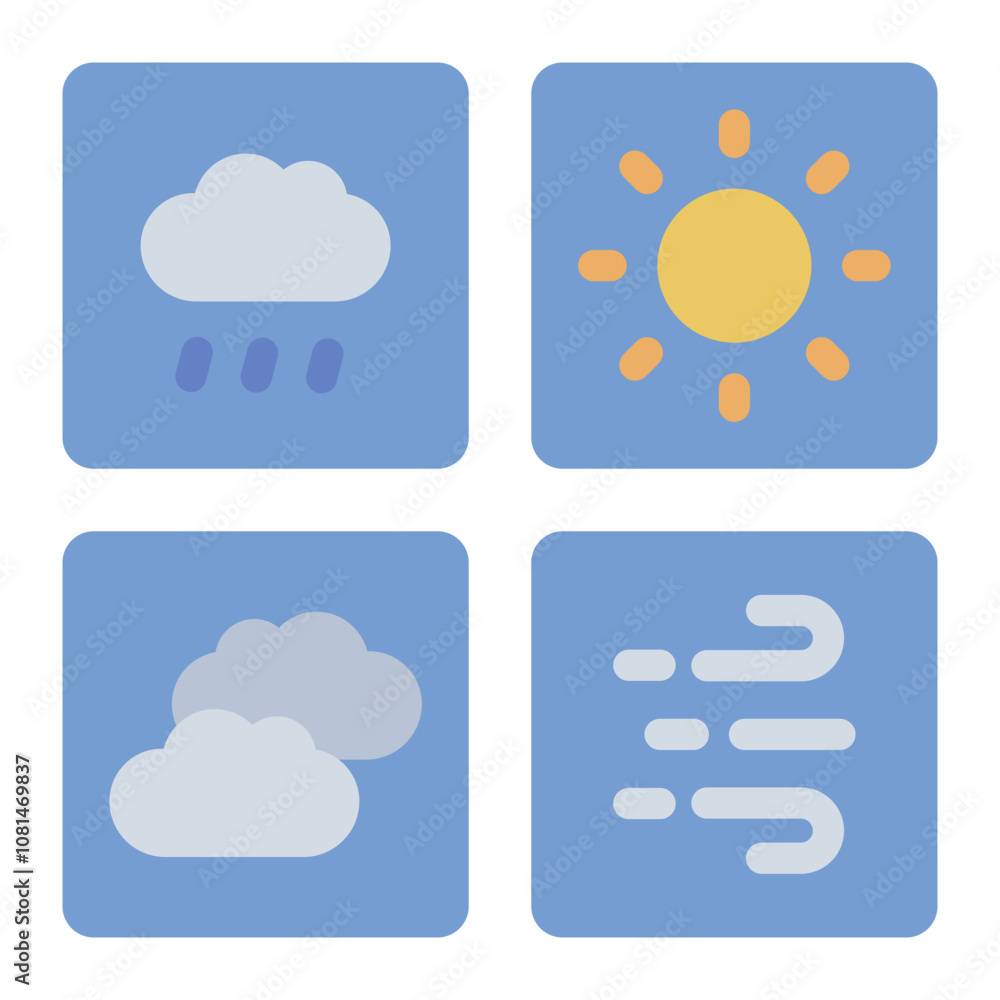flat icon for weather forecast panels used in climate prediction. flat icon for weather forecast panels used in climate prediction.