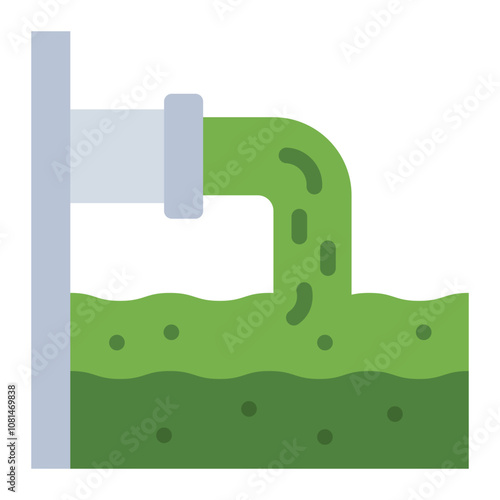 flat icon for industrial waste water sewers and pollution issues.
