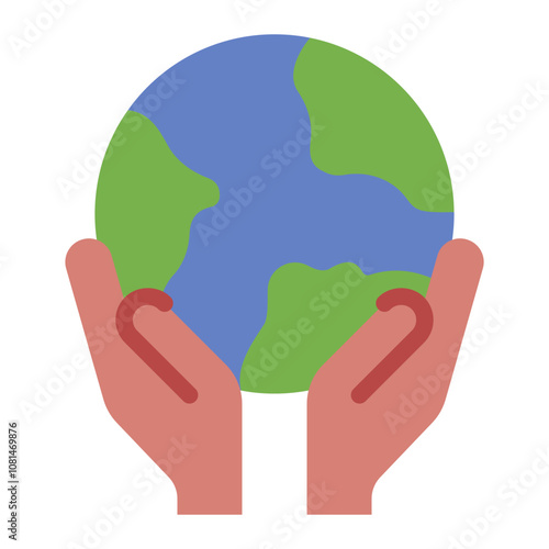 flat icon symbolizing the need to protect and save the planet.