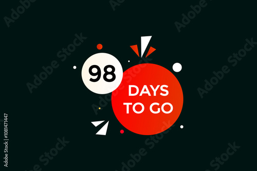 98 days to go, icon, stile, timer, countdown, clock, time,  background, template, 98 days to go, countdown, sticker, left banner, business, sale, label button
