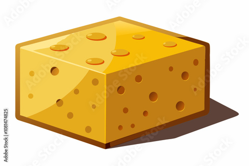 Double Gloucester firm crumbly cheese isolated white background