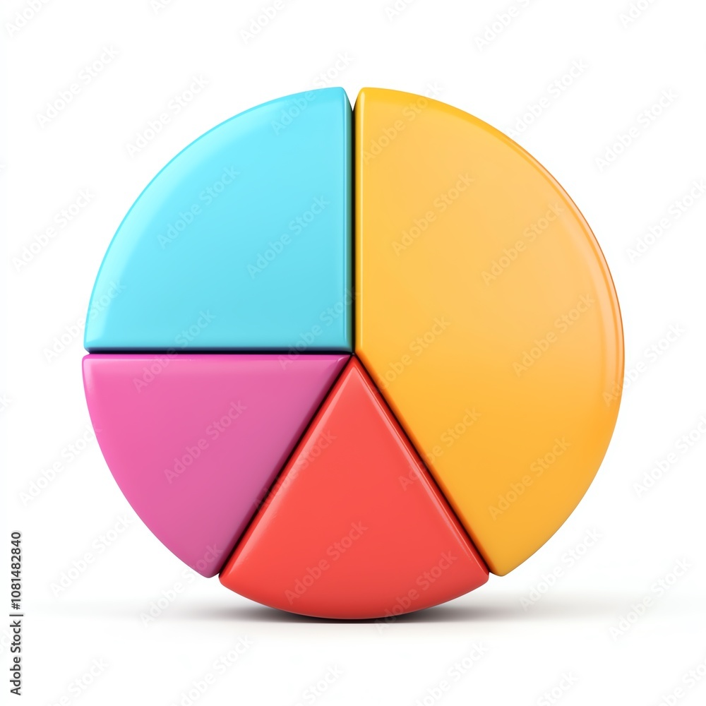 Colorful pie chart representing data segmentation and analytics in a modern design. Colorful pie chart representing data segmentation and analytics in a modern design.