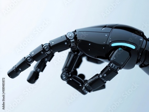 A futuristic robotic hand reaching out, showcasing advanced technology and design.