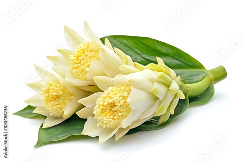 Chandramallika flower isolated on a white background photo