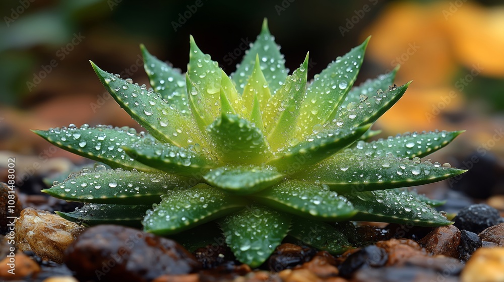 Captivating Close-Up of a Vibrant Succulent in Nature Captivating Close-Up of a Vibrant Succulent in Nature