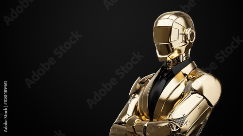 Golden Robot in Suit: A fut...