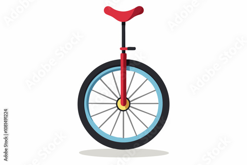 A unicycle isolated on white background vector art tllustration