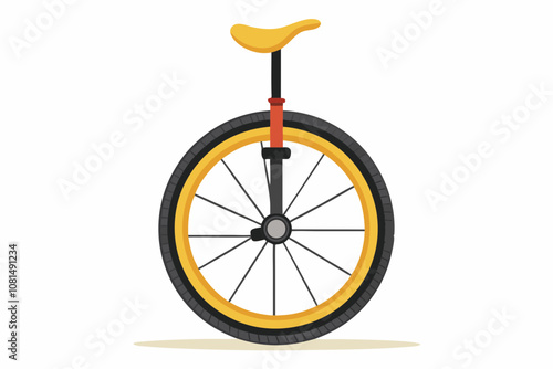 A unicycle isolated on white background vector art tllustration