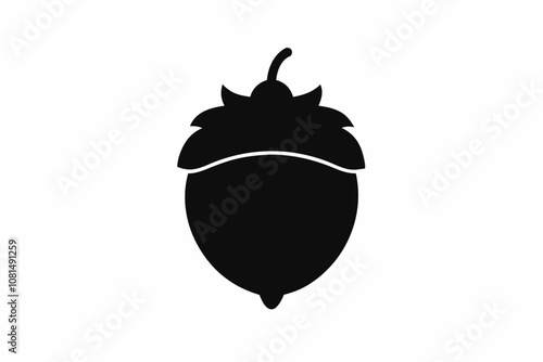 acorn silhouette vector, acorn vector icon, hazel nut black icon vector 