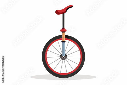 A unicycle isolated on white background vector art tllustration