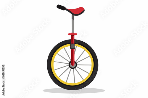 A unicycle isolated on white background vector art tllustration