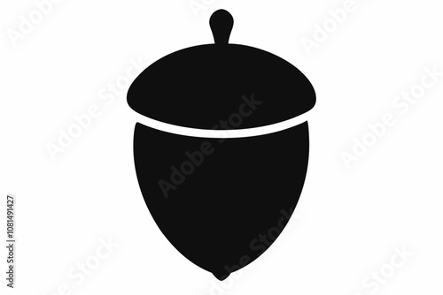 acorn silhouette vector, acorn vector icon, hazel nut black icon vector 