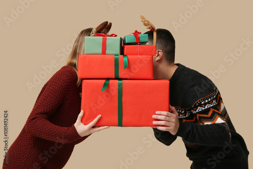Couple with christmas gifts...