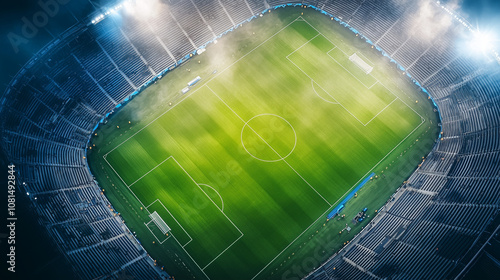 Night Football Stadium: Aer...