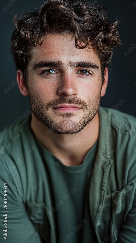 Portrait of a Handsome Young Man with a Serious Expression Portrait of a Handsome Young Man with a Serious Expression