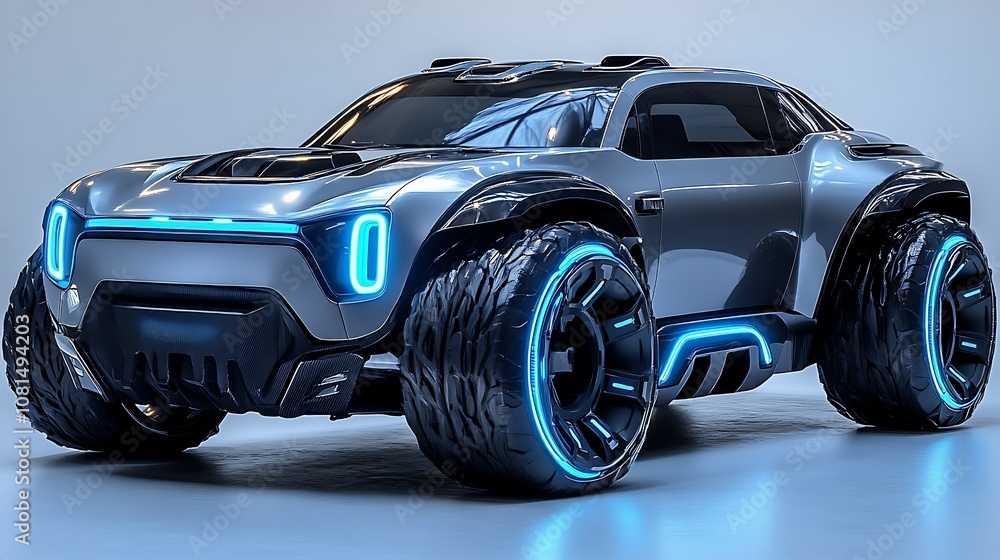 Off-road racing vehicle studio 3d render futuristic close-up technology Off-road racing vehicle studio 3d render futuristic close-up technology