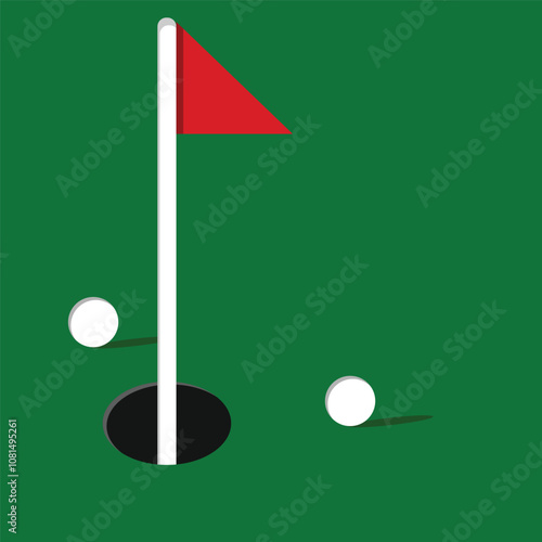 golf ball with flag