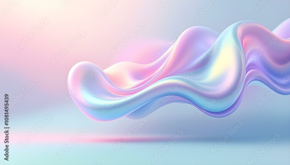 3d render of simple colorful ribbon in white background. Gradient glass effect, holographic style, fluid and organic shapes, light blue and purple color scheme, shiny metal surface. 3d wave background 3d render of simple colorful ribbon in white background. Gradient glass effect, holographic style, fluid and organic shapes, light blue and purple color scheme, shiny metal surface. 3d wave background