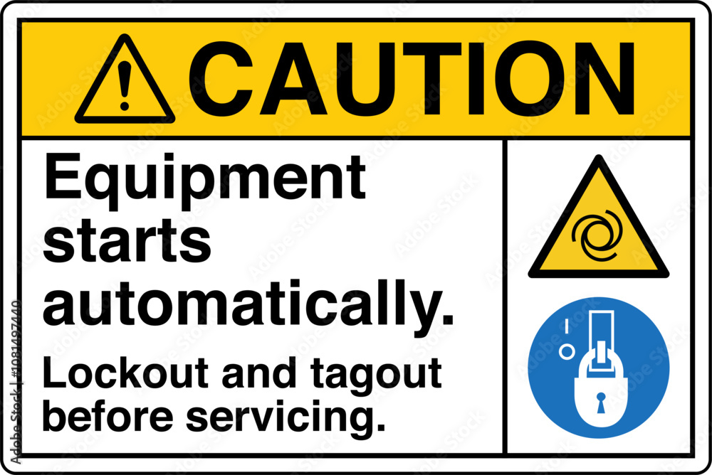 Obraz premium Safety Sign Caution Equipment...