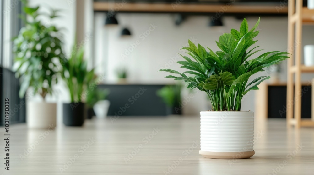 Lush indoor plants and soft lighting create a nurturing and harmonious workspace promoting a relaxed and rejuvenated office environment Lush indoor plants and soft lighting create a nurturing and harmonious workspace promoting a relaxed and rejuvenated office environment