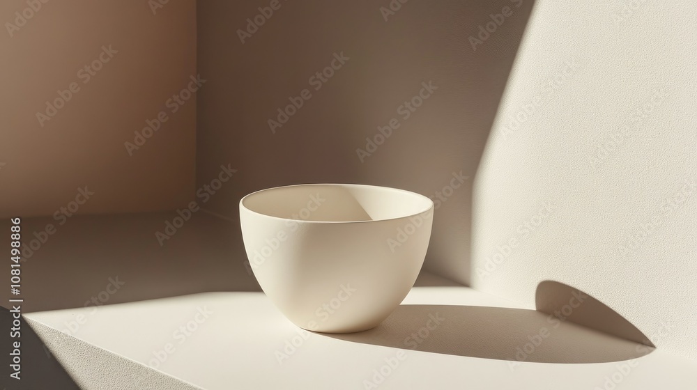 Minimal white cup casting shadow, ideal for branding or coffee product presentation Minimal white cup casting shadow, ideal for branding or coffee product presentation