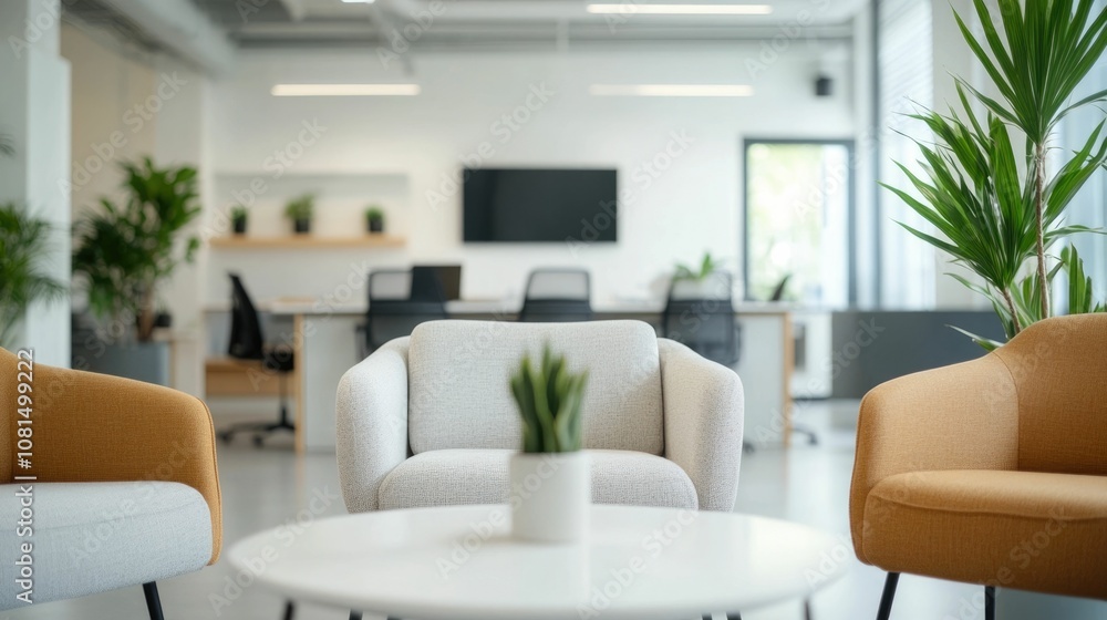 Cozy and calming modern office interior with comfortable furniture greenery and an airy collaborative atmosphere that fosters workplace harmony and productivity Cozy and calming modern office interior with comfortable furniture greenery and an airy collaborative atmosphere that fosters workplace harmony and productivity
