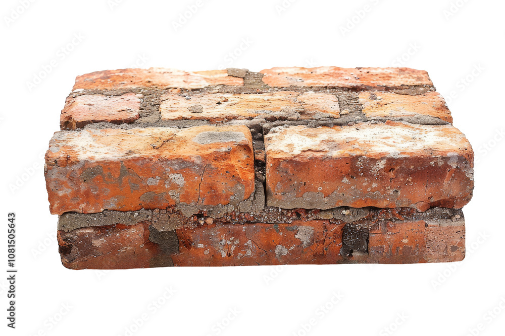 old red brick for wall isolated on transparent background. old red brick for wall isolated on transparent background.