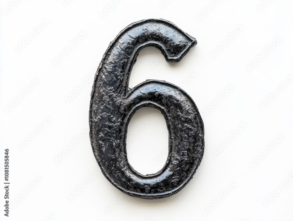 A black, textured numeral A black, textured numeral