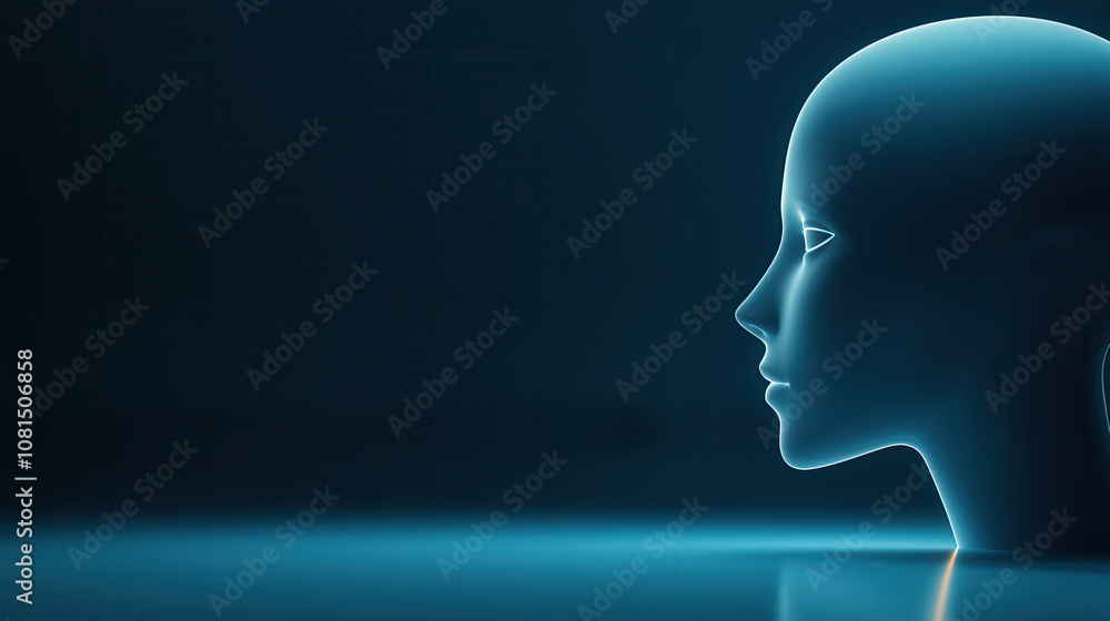 serene alien figure exuding understanding, illuminated in studio setting. soft blue light enhances tranquil atmosphere, creating captivating visual experience serene alien figure exuding understanding, illuminated in studio setting. soft blue light enhances tranquil atmosphere, creating captivating visual experience
