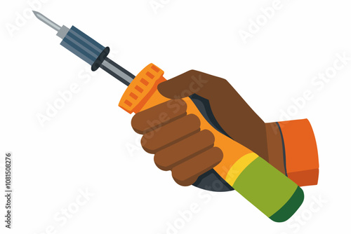 Hand hold screwdriver for your maintenance presentation or background design