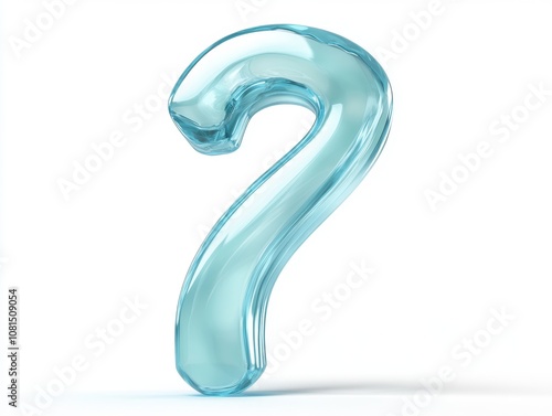 A translucent blue question mark symbolizing inquiry and curiosity.