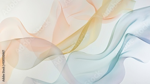 A serene scene of various abstract patterns in different colors creating a unified, flowing design on a white background