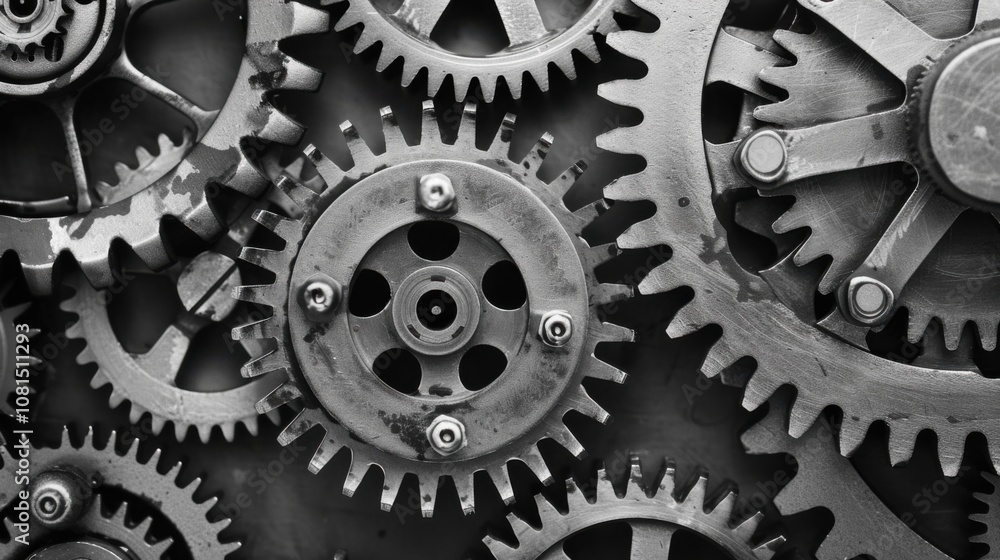 A series of interconnected gears of varying sizes, Signifying the complexities of systemic inequality and social justice, photography style A series of interconnected gears of varying sizes, Signifying the complexities of systemic inequality and social justice, photography style