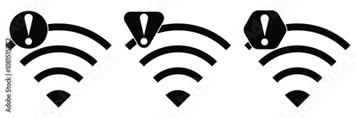 Disconnect wifi icon set.  Lost wireless fidelity connection sign symbol. vector design eps 10.
