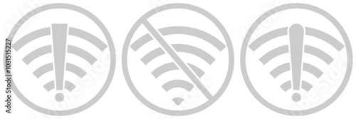  no wi-fi icon set. no signal icons . no internet connection icon . no wifi icon vector illustration eps 10.
