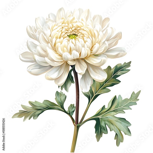 Chrysanthemum isolated on a white background, close up