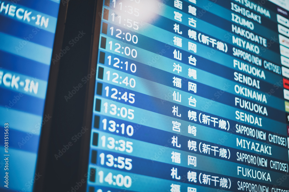 Obraz premium 空港の便名案内表示板