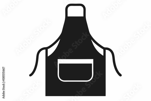 Apron vector, Silhouette of kitchen apron vector illustration, Apron icon vector